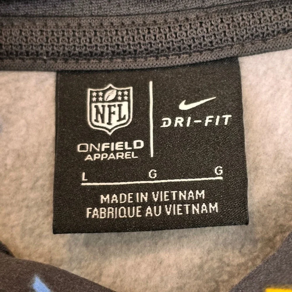 Nike LA Rams Mens L Crucial Catch Cancer Hoodie Colorful Gray NFL OnField DriFit